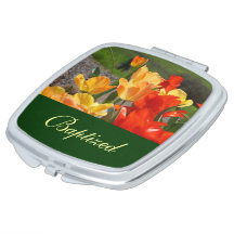 Baptized gifts compact mirrors Tulips Baptism gift