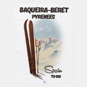 Baqueira-Beret Spain ski poster. Baby Blanket