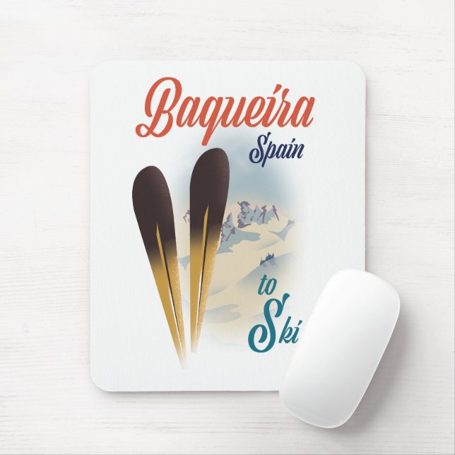Baqueira Spain travel poster Mouse Pad (With Mouse)