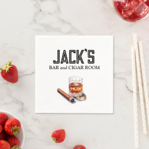 Bar and Cigar Room Custom Photo Paper Napkins