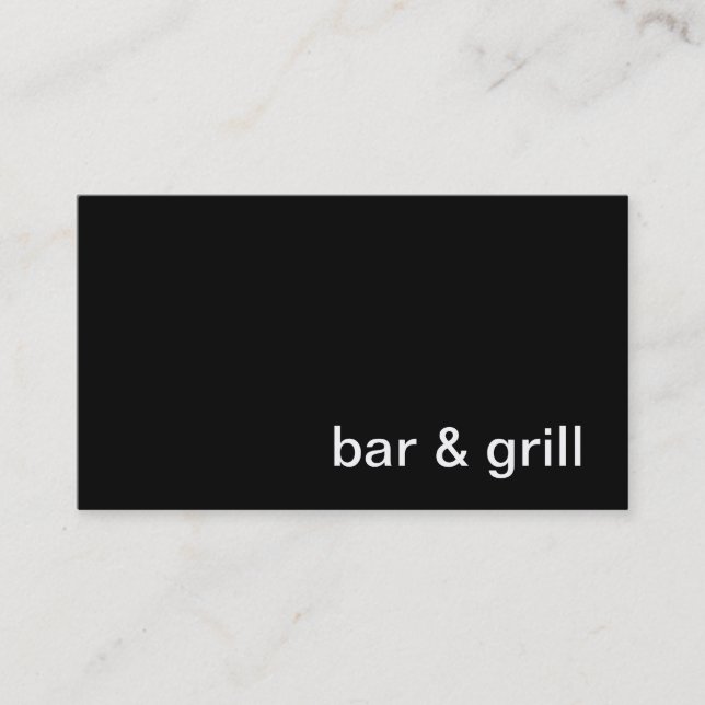 Bar and Grill Business Card (Front)