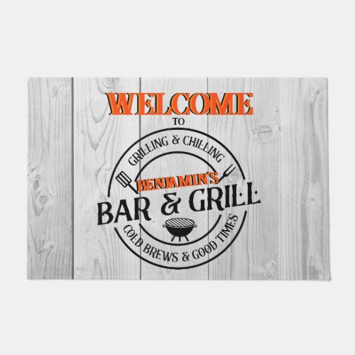 Bar and Grill  Personalized Grill Chef Doormat