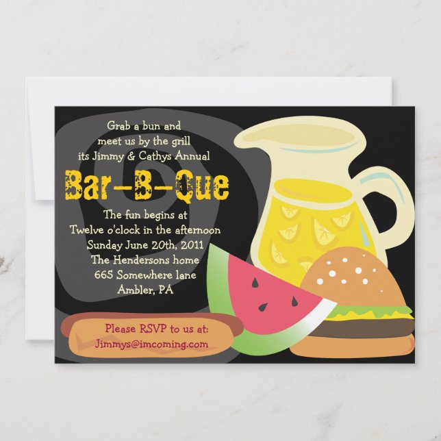 Bar-B-Que Summer Party Invitation (Front)