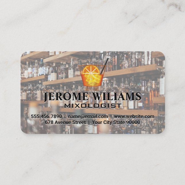 Bar Back | Bartender | Restaurant Business Card (Front)