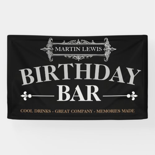 bar banner birthday event