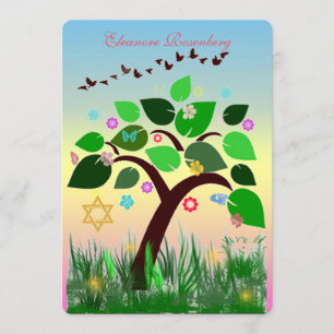 Bar Bat Bnai Tree of Life Mitzvah Invitation