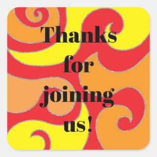 Bar Bat Mitzvah 60's Style Stickers Square