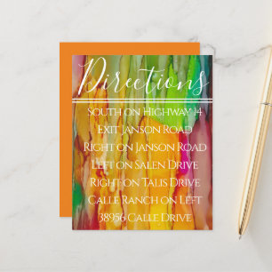 Bar Bat Mitzvah A Splash of Color Direction Card