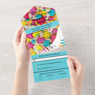 Bar Bat Mitzvah All n 1 Invitation Confetti Tallit