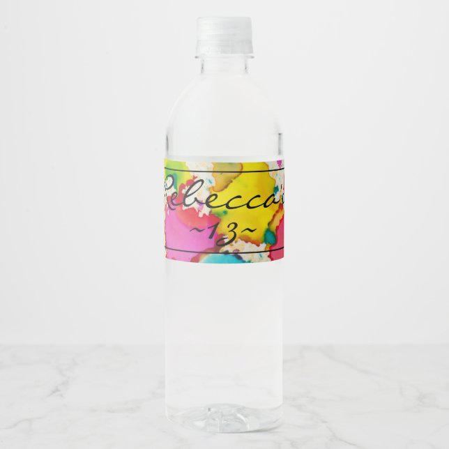 Bar Bat Mitzvah Confetti Water Bottle Label (Front)