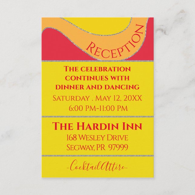 Bar Bat Mitzvah Enclosure Reception Cards Waves (Front)