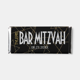 Bar Bat Mitzvah Gold Stars Candy Bar Labels