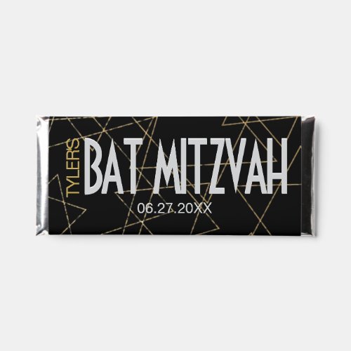 Bar Bat Mitzvah Gold Stars Candy Bar Labels