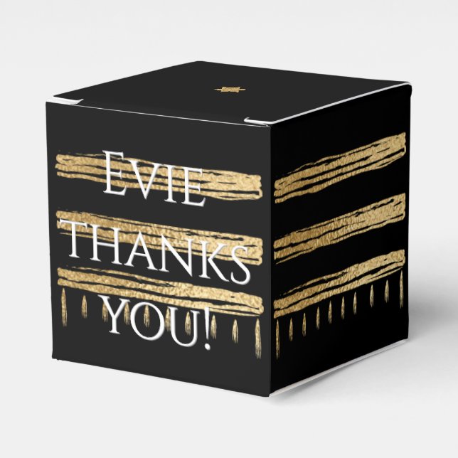 Bar Bat Mitzvah Gold Tallit Classic Favor Boxes (Front Side)