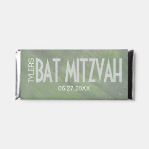 Bar Bat Mitzvah Green Silver Inks Candy Labels