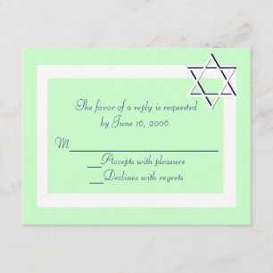 Bar/Bat Mitzvah Invitation RSVP Cards