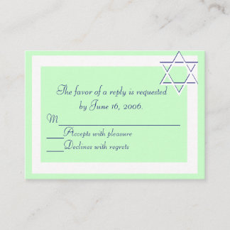Bar/Bat Mitzvah Invitations Response Card