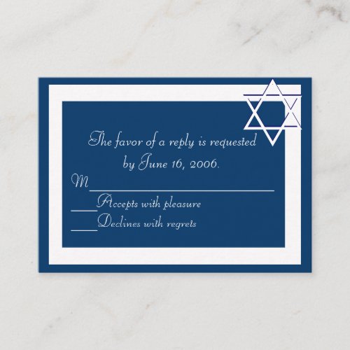 Bar/Bat Mitzvah Invitations Response Card Business Card Templates