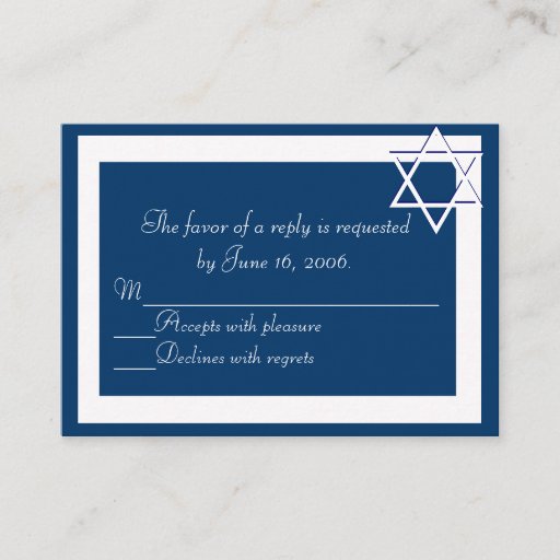 Customizable Bar/Bat Mitzvah Invitations Response Card Business Card Templates
