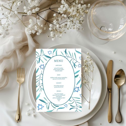 Bar Bat Mitzvah Jewish Wedding Botanicals Custom Menu