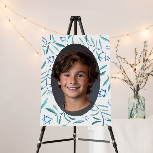 Bar Bat Mitzvah Jewish Wedding Custom Photo Foam Board (In Situ (Stand))