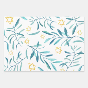 Bar Bat Mitzvah Jewish Wedding Hanukkah Custom Wrapping Paper Sheets