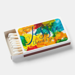 Bar Bat Mitzvah Matchbook Splash of Color Matchboxes
