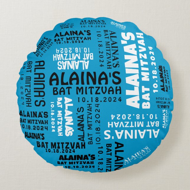 Bar & Bat Mitzvah Party Decor Designer Pillow (Front)