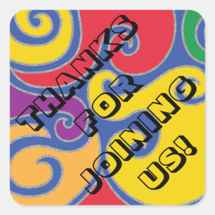 Bar Bat Mitzvah Silvery Swirls Square Sticker