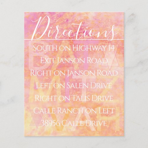 Bar Bat Mitzvah Simply Subtle Direction Card