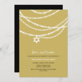 Bar / Bat Mitzvah Sparkles Star Of David Invite
