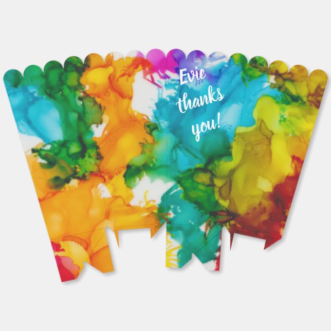 Bar Bat Mitzvah splash of Color Favor Boxes (Unfolded)
