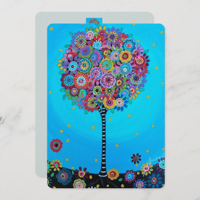 bar bat mitzvah TREE OF LIFE INVITATIONS (Front/Back)