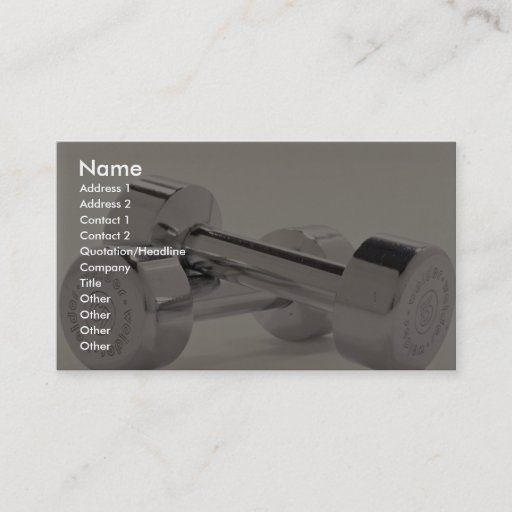 Customizable Bar bells for fitness workout business card template