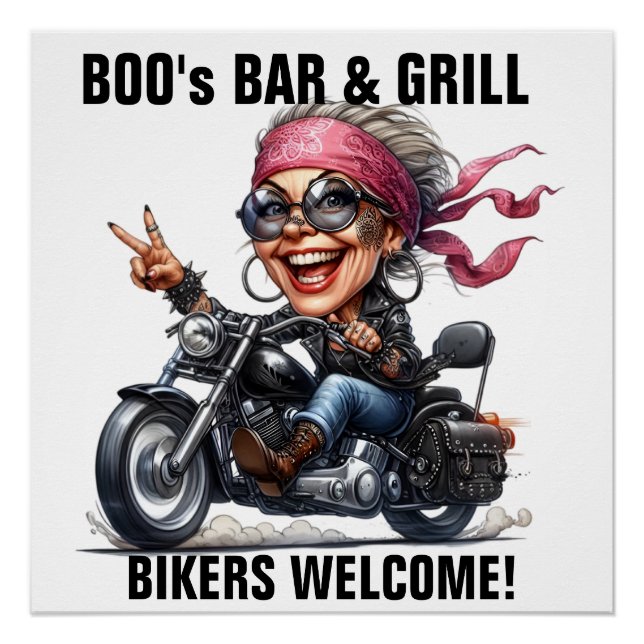 Bar . Bikers Welcome Sign (Front)