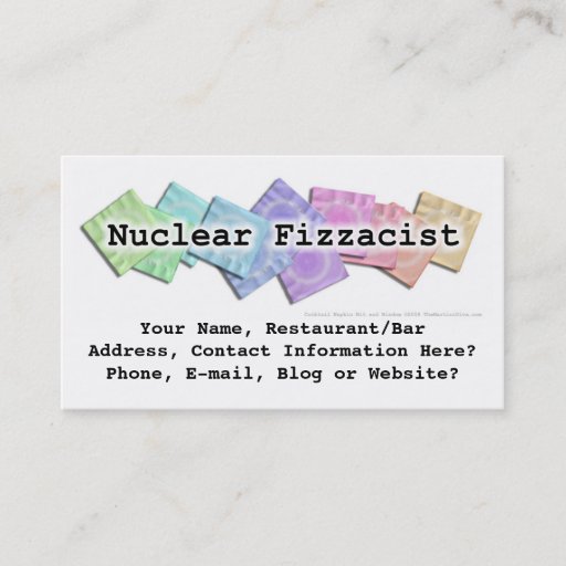 Customizable Bar Business Card - Nuclear Fizzacist