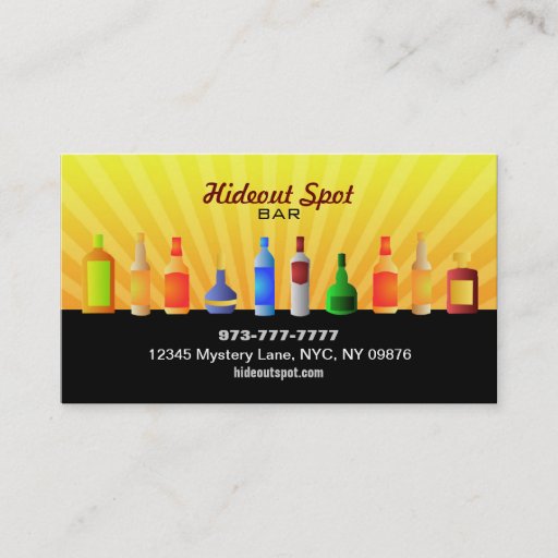 Customizable Bar Business Cards