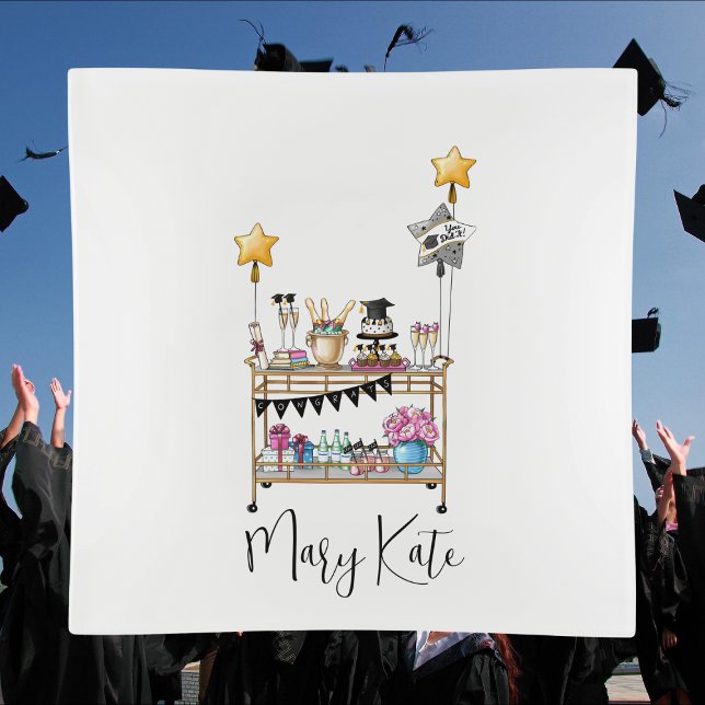 Bar Cart Class of Script Personalized Graduation Napkins (Creator Uploaded)