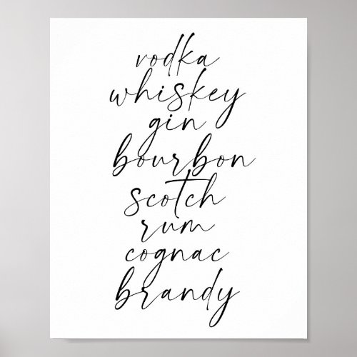 Bar Cart Script font Poster