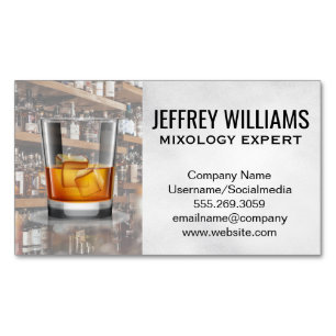 Bar Cocktail Drink Business Card Magnet