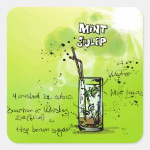 Bar Cocktail Recipe Square Sticker
