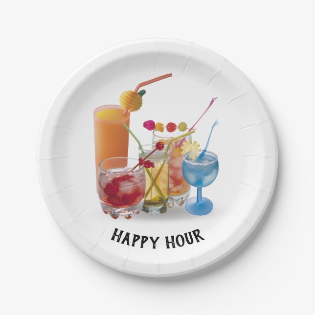 Bar Cocktails Collection  Paper Plates (Front)