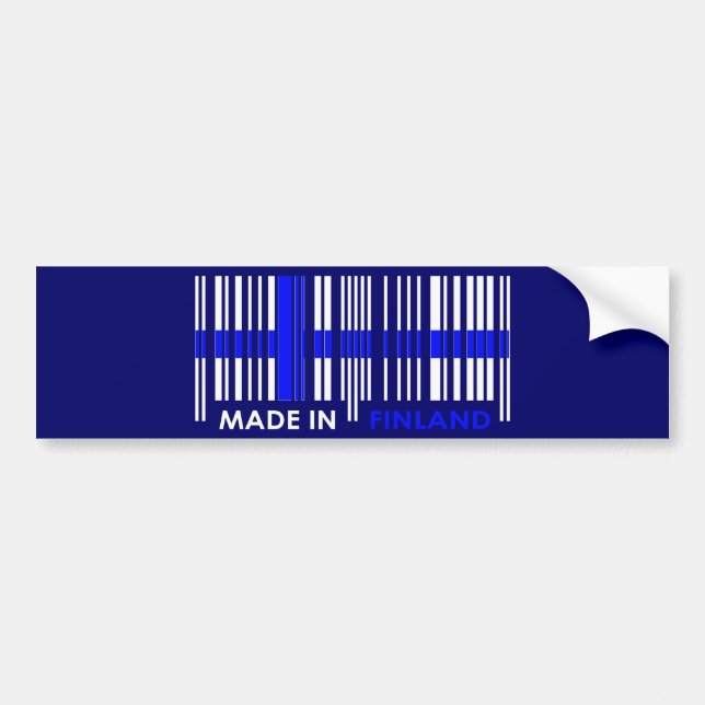 Bar Code Flag Colors FINLAND Design Bumper Sticker (Front)