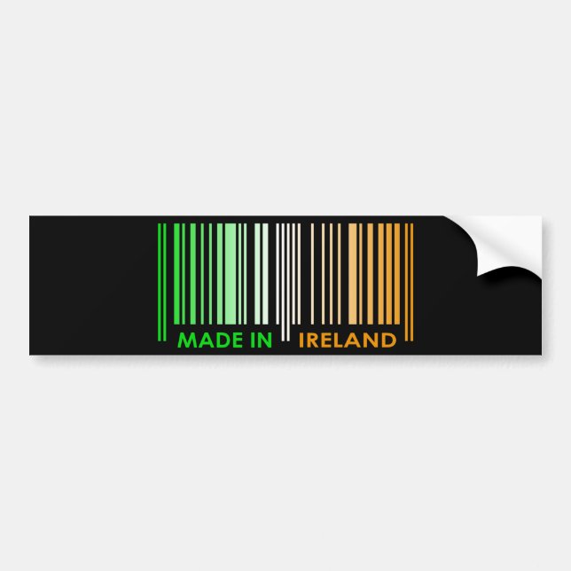 Bar Code Flag Colors IRELAND Dark Design Bumper Sticker (Front)