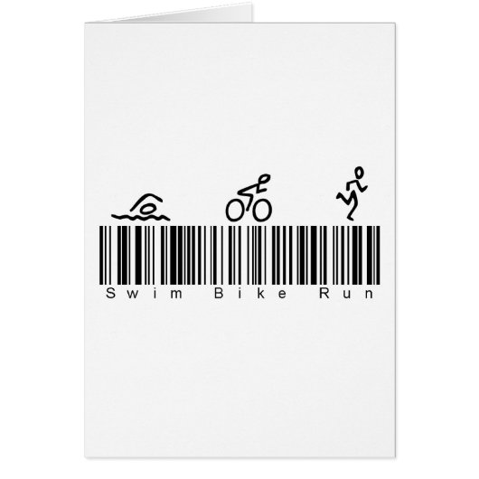 Bar Code Swim Bike Run Cards (Front)