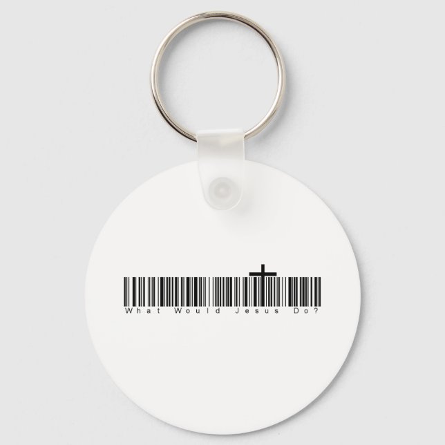 Bar Code WWJD Keychain (Front)