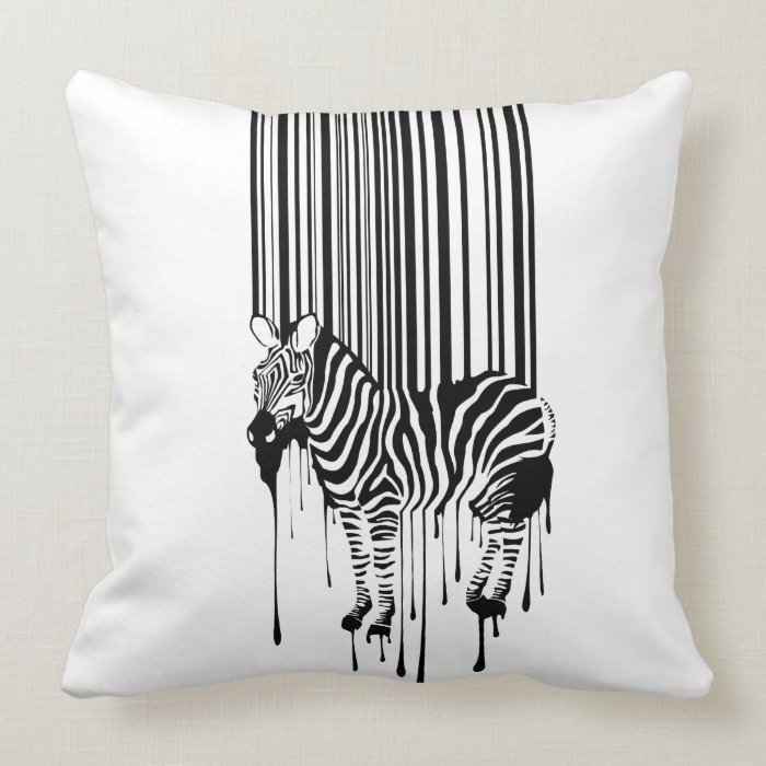 bar code zebra printing ink leak   AA 001 Throw Pillow