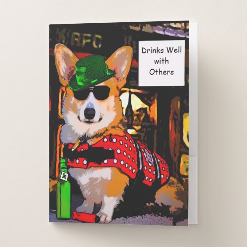 Bar Corgi Pocket Folder