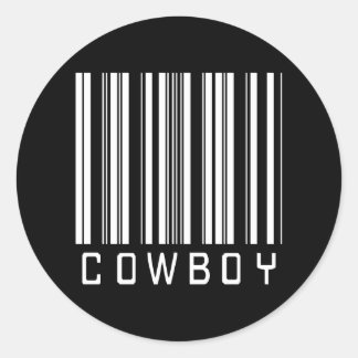 BAR COWBOY DARK CLASSIC ROUND STICKER