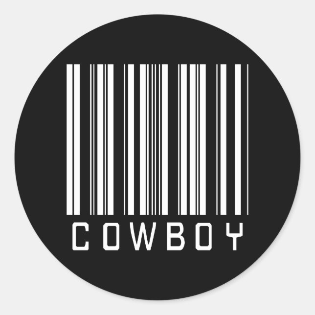 BAR COWBOY DARK CLASSIC ROUND STICKER (Front)